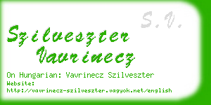 szilveszter vavrinecz business card